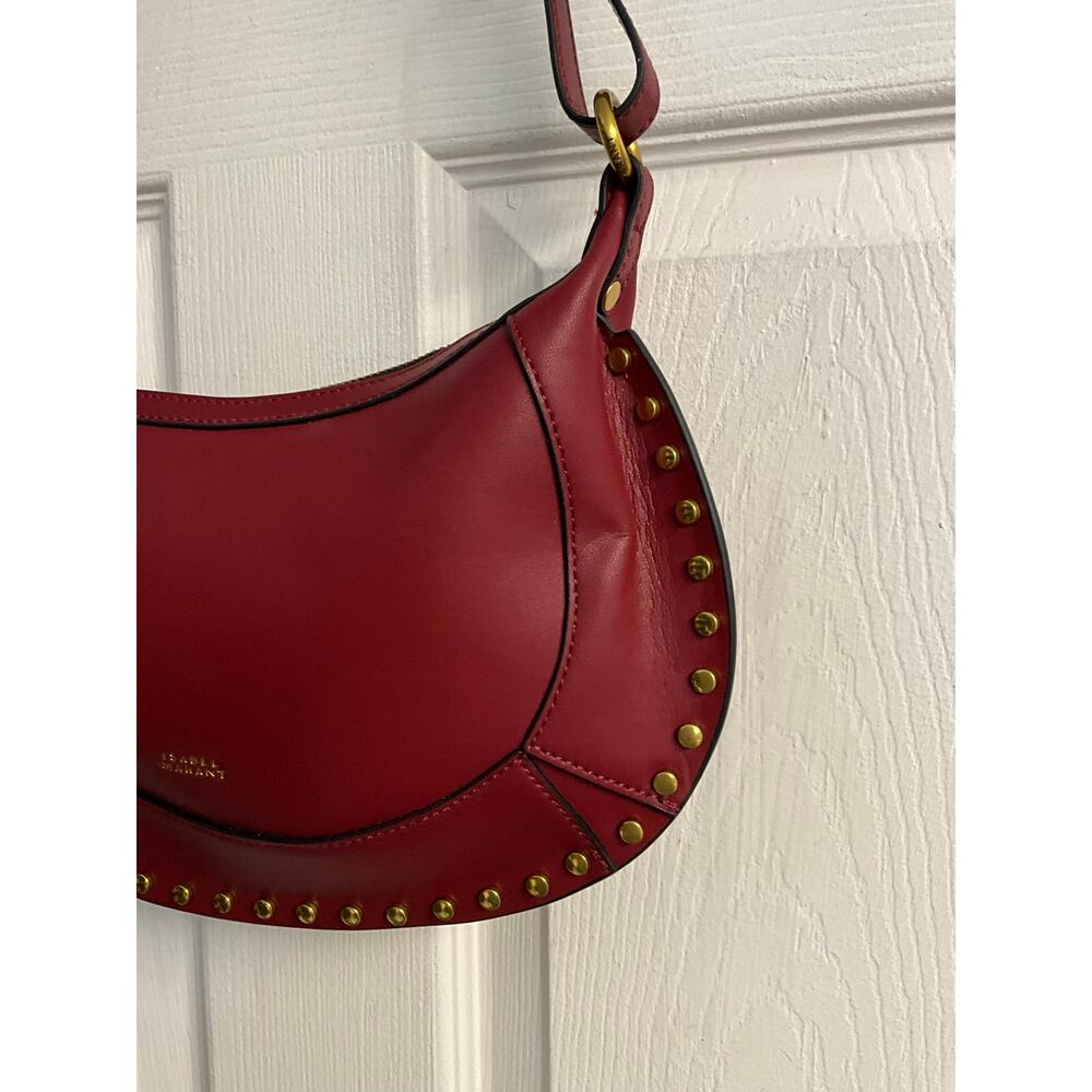 Oskan Moon Shoulder Bag - Isabel Marant - Leather - Red - Picture 4 of 10